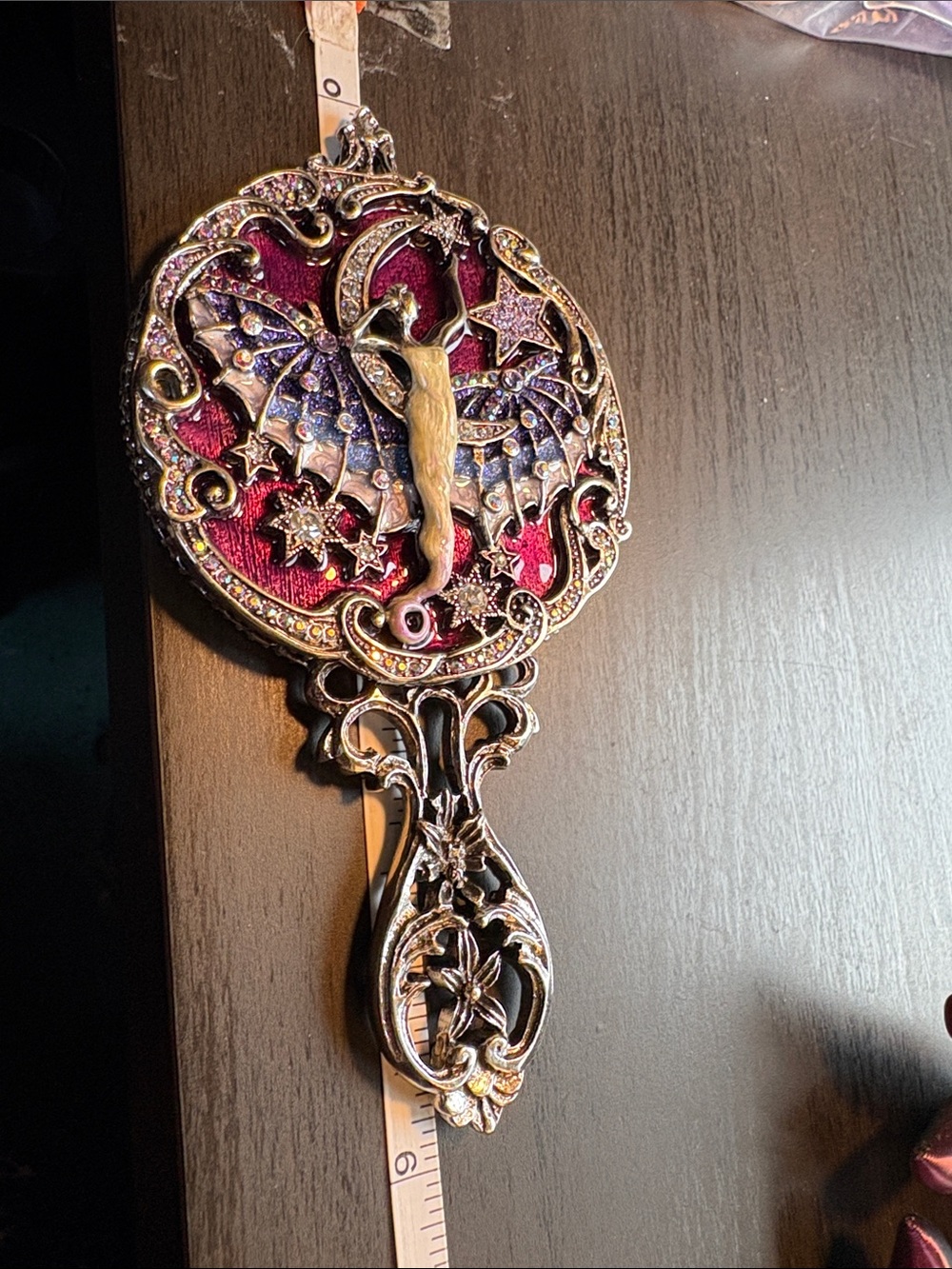 Kirk’s Folly Vintage-Inspired Purple Jeweled Compact Mirror - Picture 4 of 5